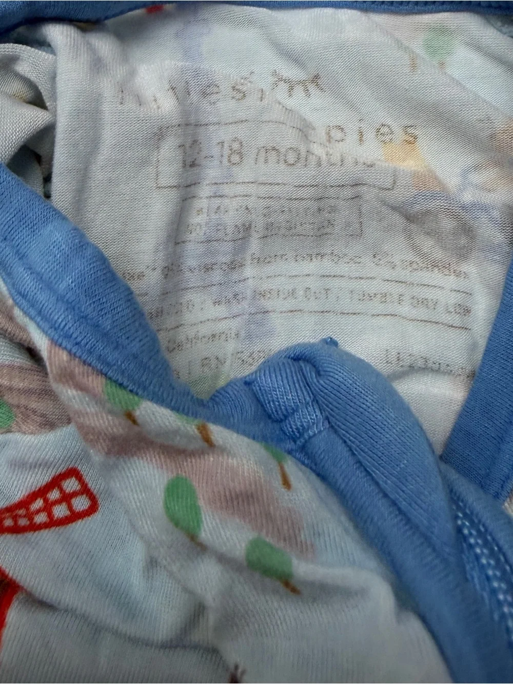 Little Sleepies Blue Weekend in Paris France French One-Piece Pajamas Bamboo